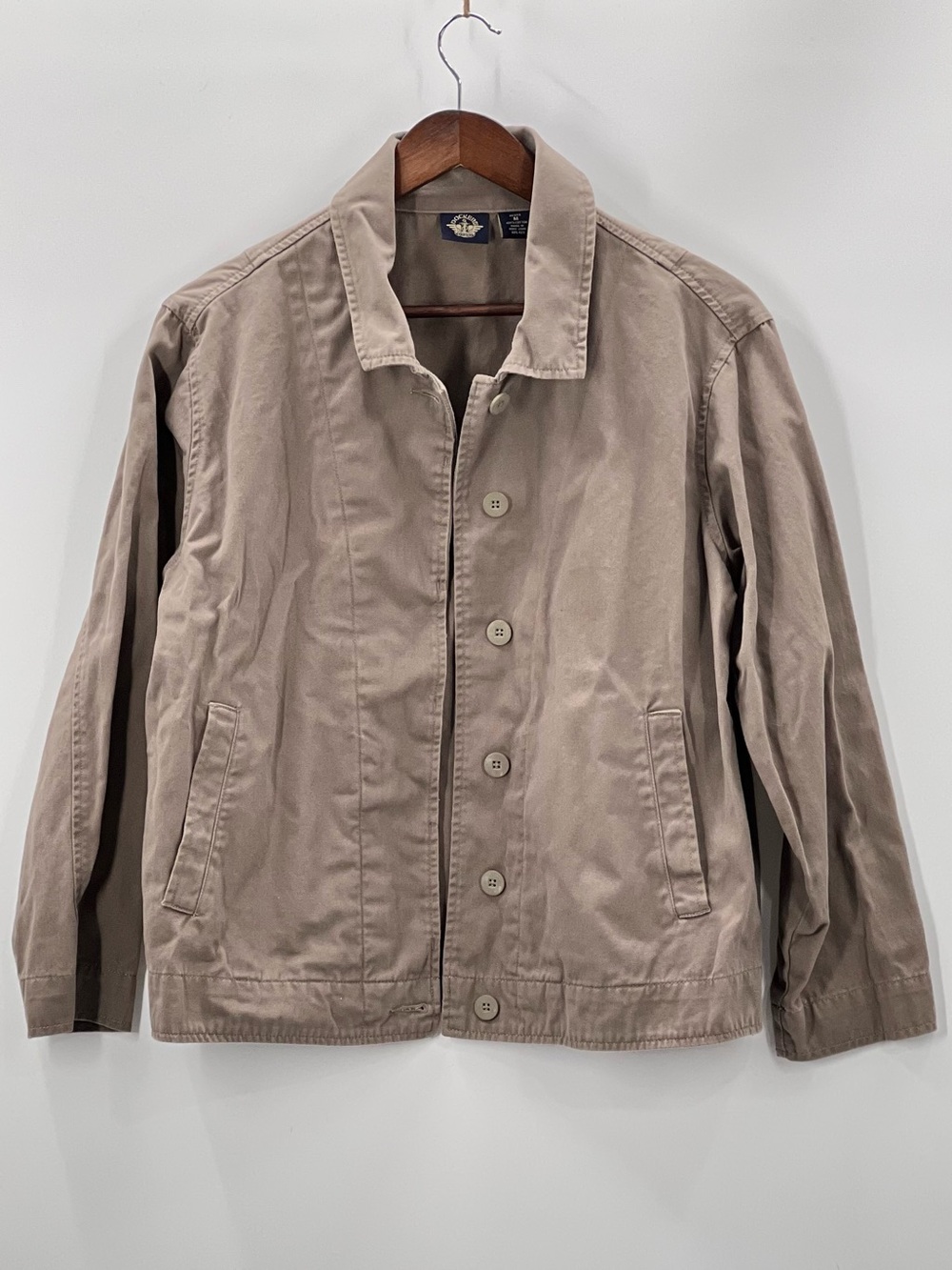 399 Dockers Classic Women's Size Medium Tan Button-Front Jacket